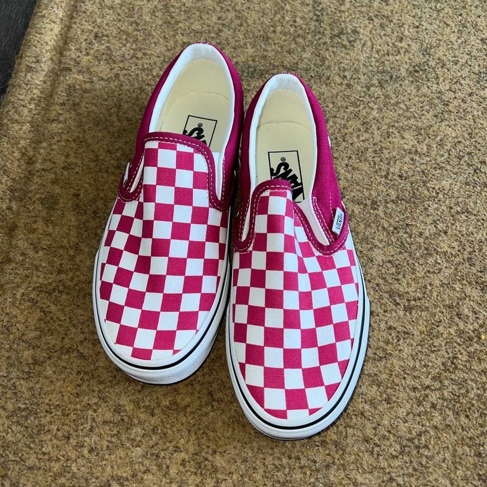 Vans Pink and White Checkered Slip-On Sneakers - Picture 2 of 7